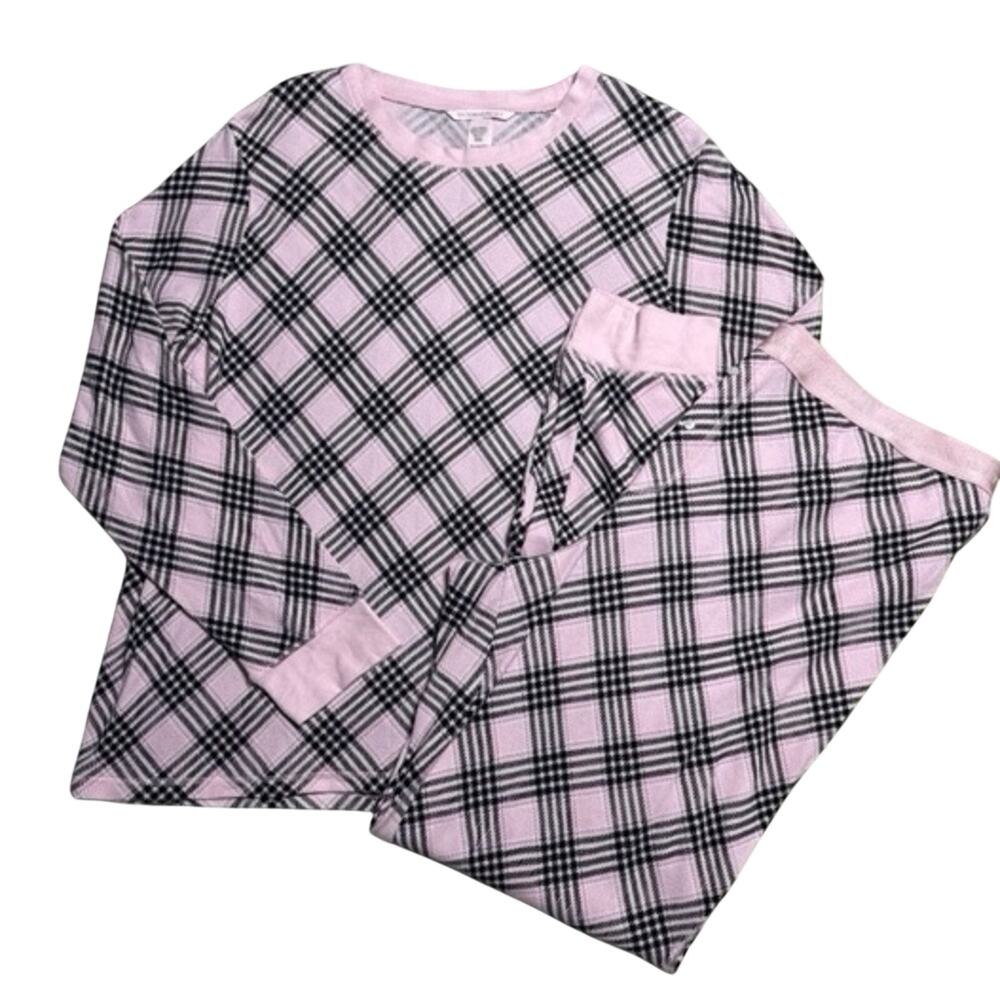 Victoria's Secret Pink Ski Plaid Cotton Long Sleeve Pajama PJ Set Size XXL